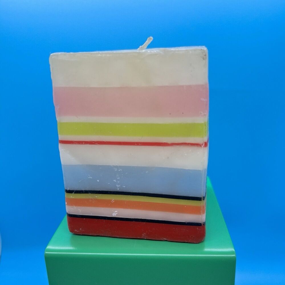 Vintage Pillar Candle  Nordstrom at home stripe square 3" cube 4" tall